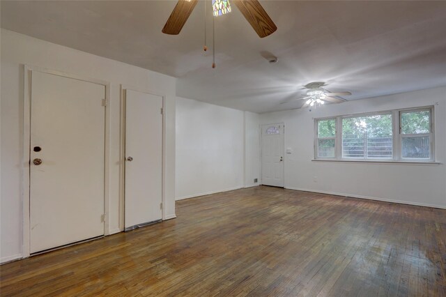 122-52 Springfield Blvd, Springfield Gardens, NY 11413 - unfurnished room with a ceiling fan, hardwood / wood-style flooring, and baseboards