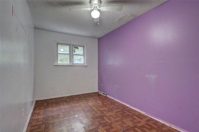 122-52 Springfield Blvd, Springfield Gardens, NY 11413 - spare room featuring a textured ceiling, ceiling fan, and baseboards