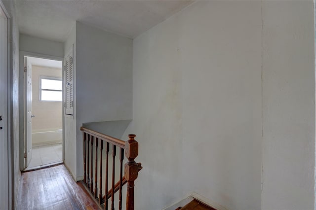 122-52 Springfield Blvd, Springfield Gardens, NY 11413 - hall with an upstairs landing, wood finished floors, and baseboards