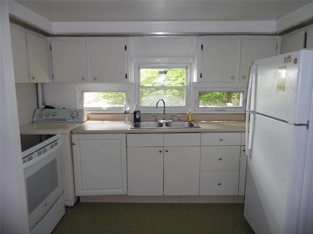 8 Crumley Van Vactor Rd, Ferndale, NY 12734 - kitchen with white appliances, a sink, light countertops, and white cabinetry