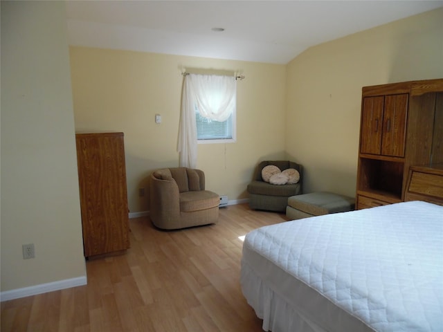 8 Crumley Van Vactor Rd, Ferndale, NY 12734 - bedroom with light wood finished floors, baseboards, and vaulted ceiling