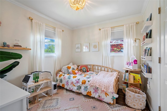 8 Vera Ct, West Islip, NY 11795 - bedroom featuring ornamental molding and wood finished floors