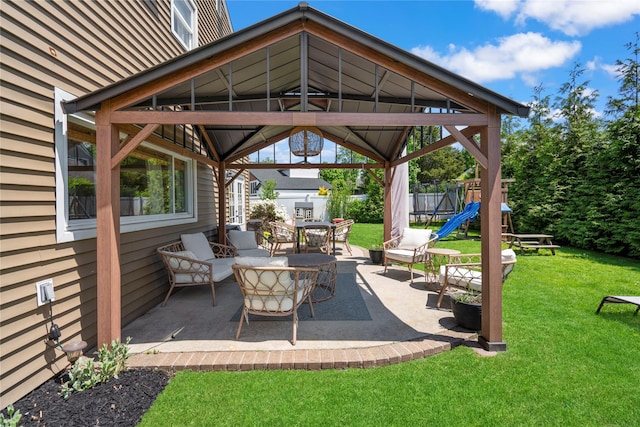 8 Vera Ct, West Islip, NY 11795 - view of patio with a gazebo and a playground
