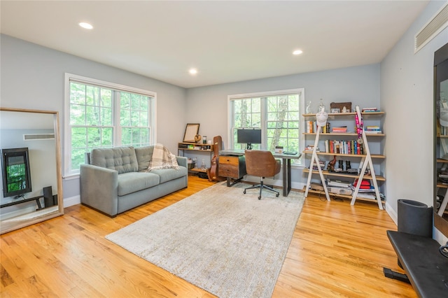 125 Hawkes Ave, Ossining, NY 10562 - home office featuring plenty of natural light, wood finished floors, recessed lighting, and baseboards