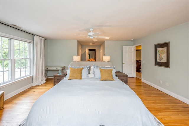 125 Hawkes Ave, Ossining, NY 10562 - bedroom featuring light wood-style floors, baseboards, and ceiling fan