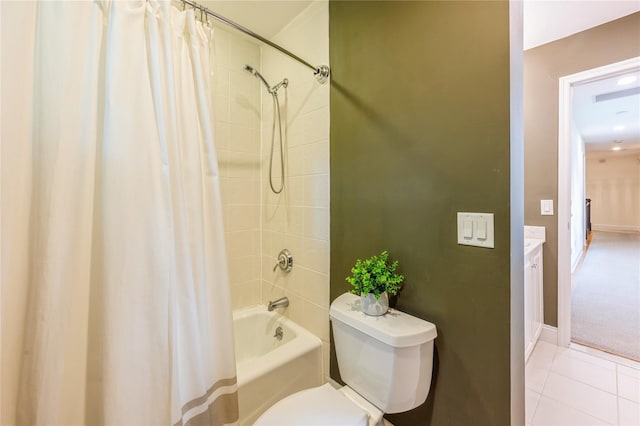 125 Hawkes Ave, Ossining, NY 10562 - full bathroom with shower / bath combo, toilet, and tile patterned flooring