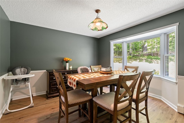 50 Maple Wood Dr, Brewster, NY 10509 - dining area featuring light wood-type flooring, a textured ceiling, and baseboards