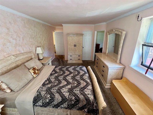 86-10 151st Ave Unit 4G, Howard Beach, NY 11414 - bedroom with crown molding and carpet flooring