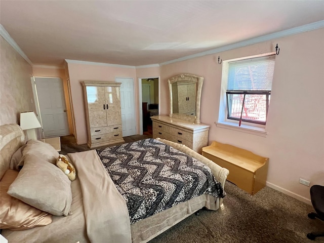 86-10 151st Ave Unit 4G, Howard Beach, NY 11414 - bedroom featuring ornamental molding and carpet