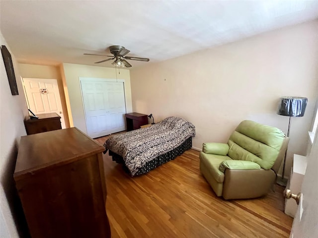 86-10 151st Ave Unit 4G, Howard Beach, NY 11414 - bedroom with wood finished floors, a closet, and ceiling fan