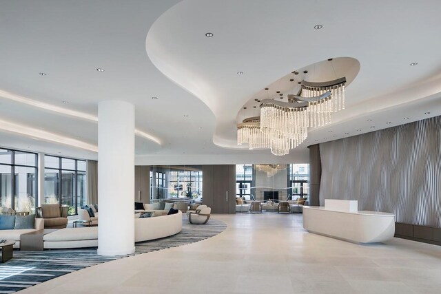 lobby with recessed lighting