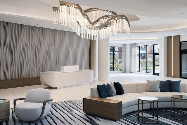 building lobby with recessed lighting