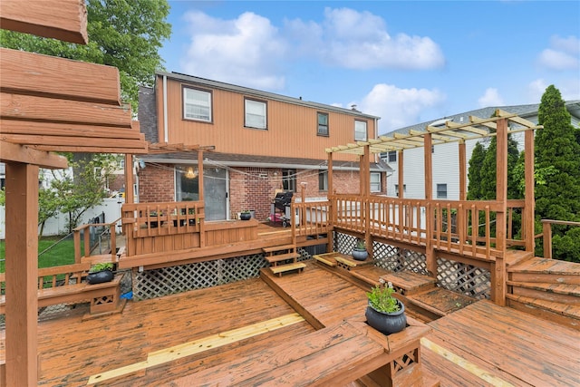 539 Keller Ave, Elmont, NY 11003 - wooden terrace with a pergola and area for grilling