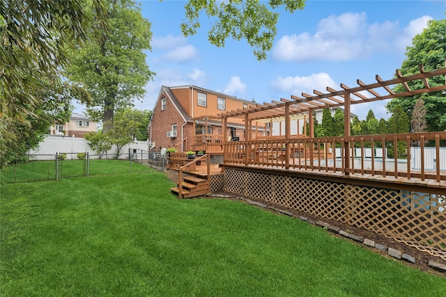 539 Keller Ave, Elmont, NY 11003 - view of yard featuring a pergola and a deck