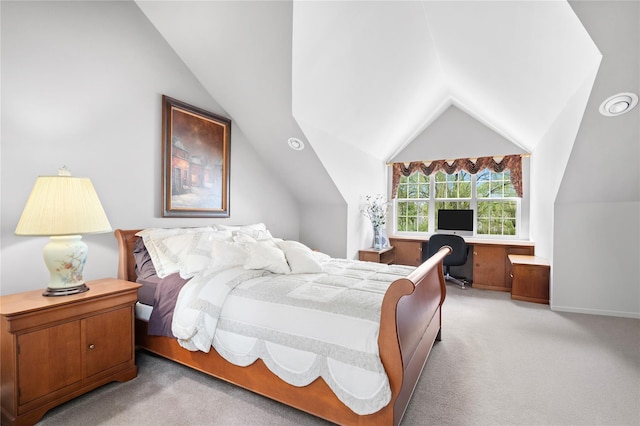 58 Roundtop Rd, Yonkers, NY 10710 - bedroom featuring light carpet and lofted ceiling