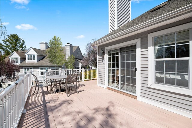 58 Roundtop Rd, Yonkers, NY 10710 - wooden terrace featuring outdoor dining space
