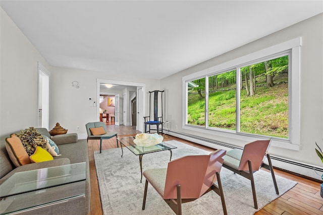 5 Bellwood Ln, Cornwall On Hudson, NY 12520 - living area featuring hardwood / wood-style flooring and a baseboard heating unit