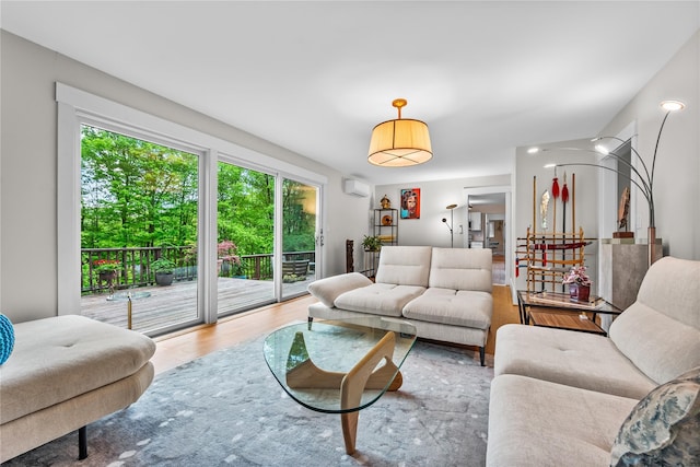5 Bellwood Ln, Cornwall On Hudson, NY 12520 - living room featuring a wall unit AC and wood finished floors