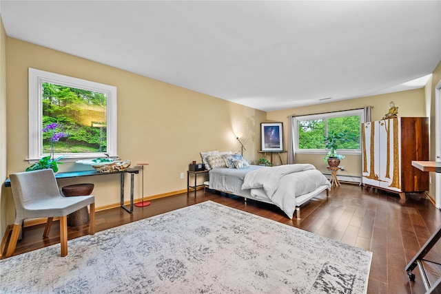 5 Bellwood Ln, Cornwall On Hudson, NY 12520 - bedroom featuring dark wood-style floors, baseboard heating, and baseboards
