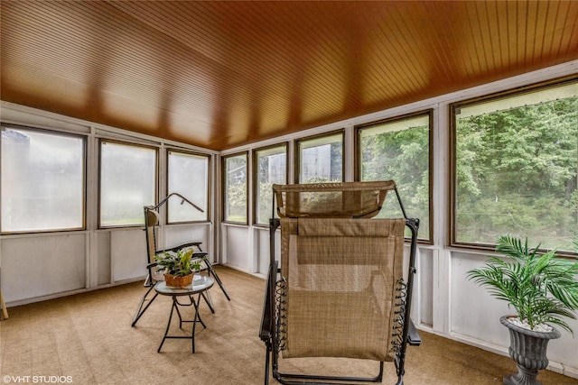 sunroom / solarium with carpet floors and healthy amount of natural light