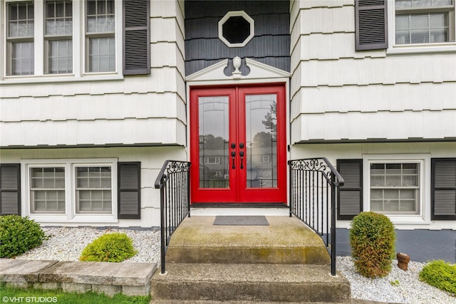 view of exterior entry with french doors