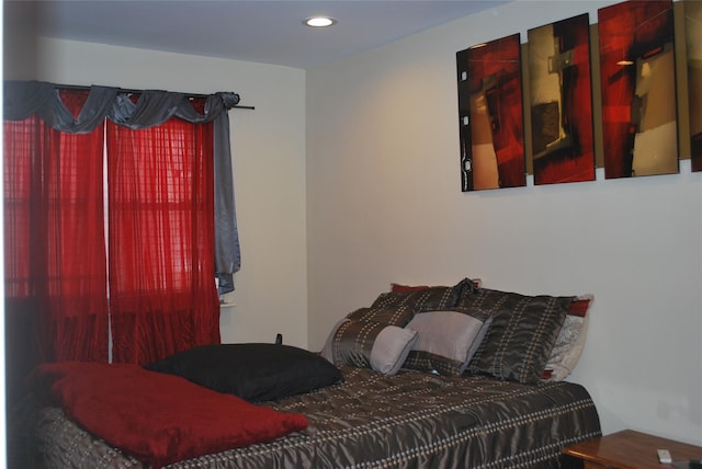 bedroom with recessed lighting