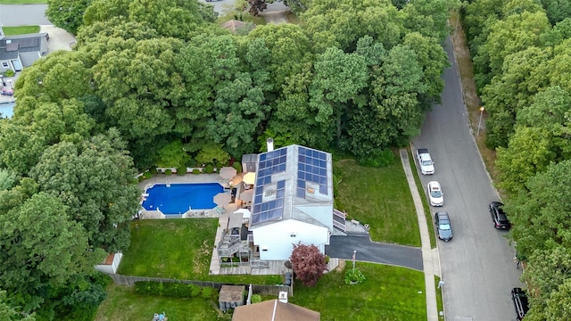 bird's eye view of a pool