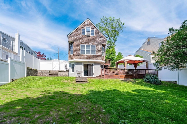 53 Irwin Pl, Huntington, NY 11743 - rear view of property featuring a gazebo