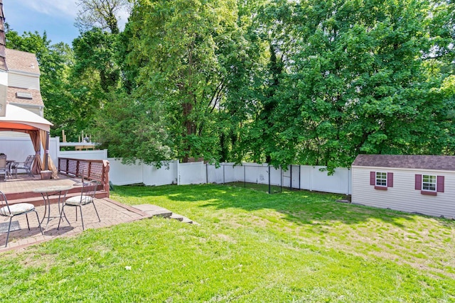 53 Irwin Pl, Huntington, NY 11743 - view of yard featuring a gazebo, an outbuilding, and a deck