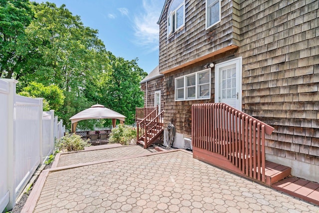 53 Irwin Pl, Huntington, NY 11743 - view of patio featuring a gazebo