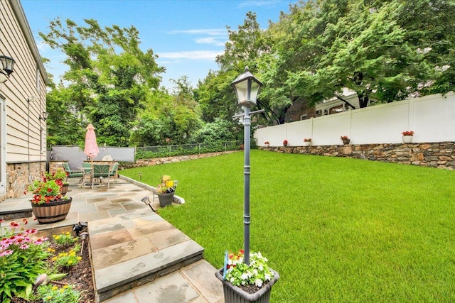 2356 Palmer Ave, New Rochelle, NY 10801 - fenced backyard featuring a patio area