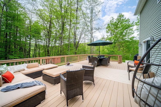 444 Haviland Hollow Rd, Patterson, NY 12563 - wooden terrace featuring an outdoor living space and outdoor dining area