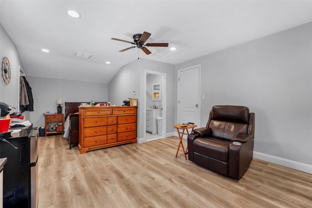 50 Old Dutch Hollow Rd, Monroe, NY 10950 - sitting room featuring light wood-style flooring, a ceiling fan, recessed lighting, and lofted ceiling