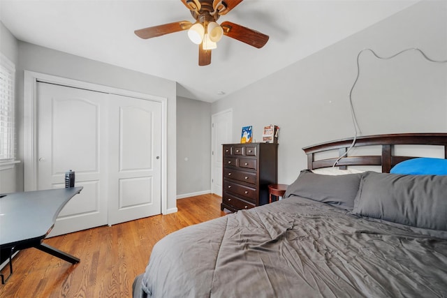 50 Old Dutch Hollow Rd, Monroe, NY 10950 - bedroom featuring wood finished floors, a closet, and a ceiling fan
