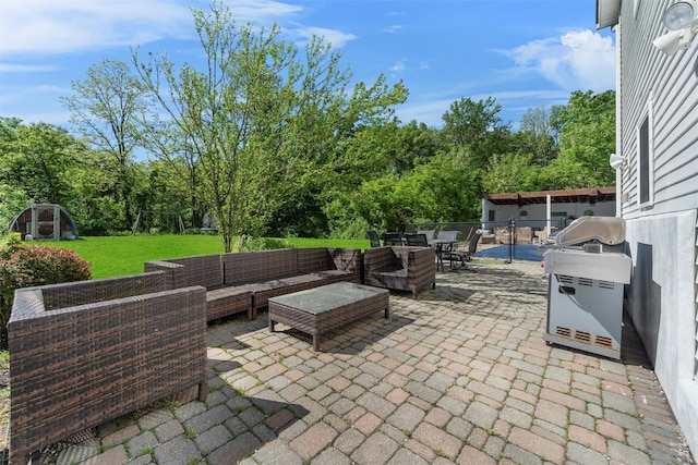 50 Old Dutch Hollow Rd, Monroe, NY 10950 - view of patio / terrace with an outdoor living space, area for grilling, outdoor dining area, and a playground