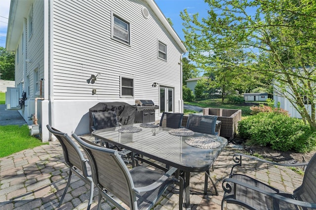 50 Old Dutch Hollow Rd, Monroe, NY 10950 - view of patio featuring a grill, outdoor dining area, and french doors