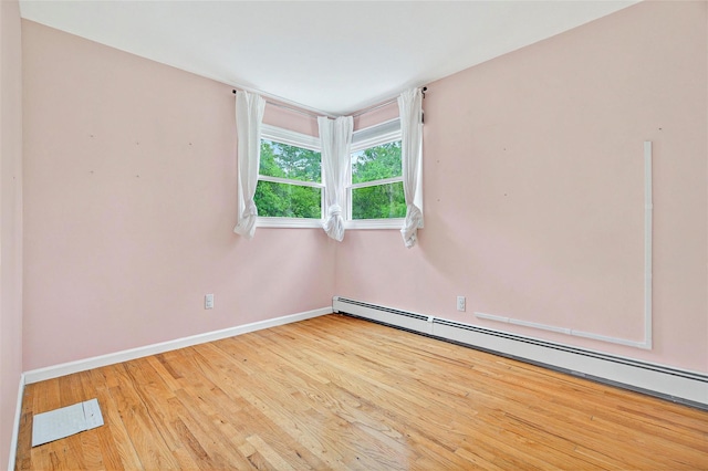 21 James Rd, Monroe, NY 10950 - spare room featuring baseboard heating, wood finished floors, and baseboards