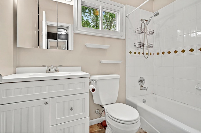 21 James Rd, Monroe, NY 10950 - bathroom with toilet, vanity, bathtub / shower combination, and baseboards