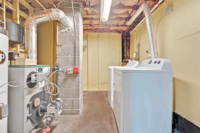 21 James Rd, Monroe, NY 10950 - washroom featuring independent washer and dryer and a heating unit