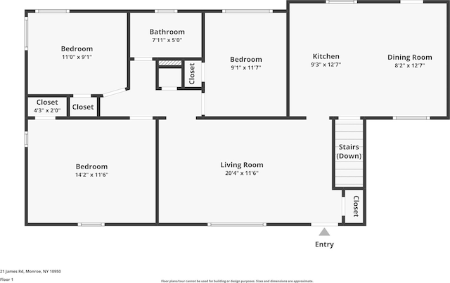 21 James Rd, Monroe, NY 10950 - room layout