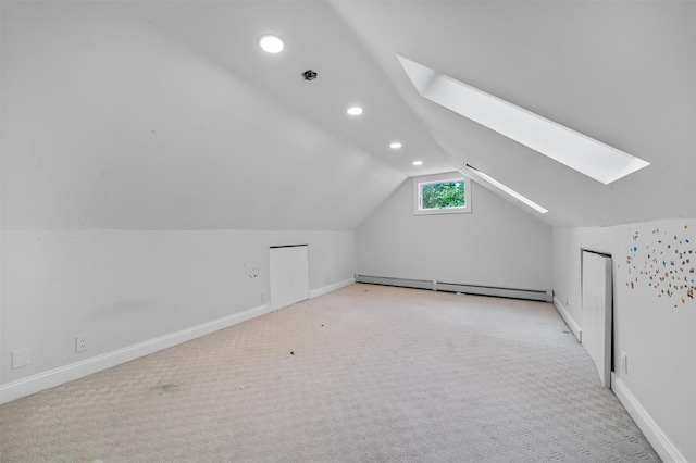 15 Scanlon Ave, Florida, NY 10921 - bonus room featuring a baseboard radiator, a skylight, carpet floors, vaulted ceiling, and baseboards