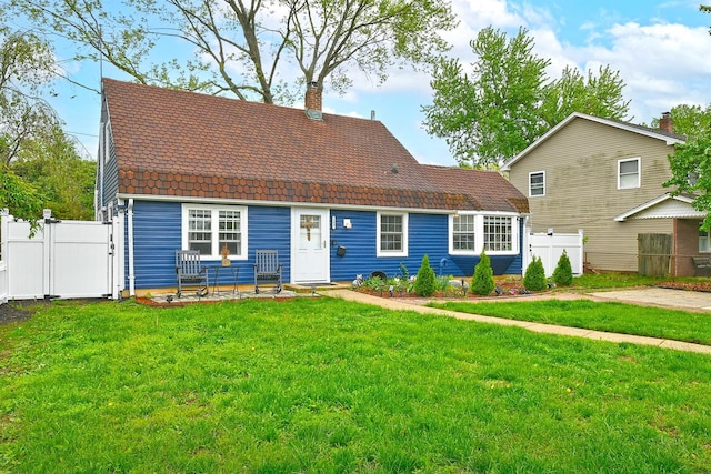 133 Spring Ln, Levittown, NY 11756 - view of front of house with a chimney and a gate