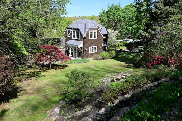 view of grassy yard