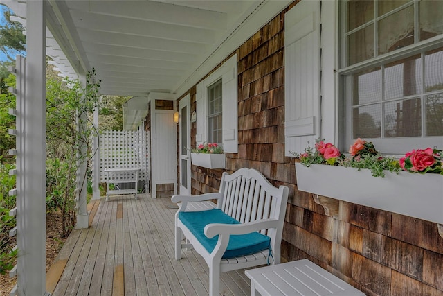 5A/5B Jessup Ln, Quogue, NY 11959 - wooden terrace featuring a porch