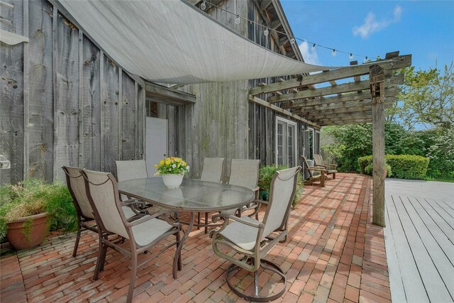 5A/5B Jessup Ln, Quogue, NY 11959 - view of patio / terrace featuring a pergola and outdoor dining area