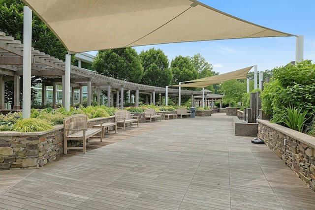 3333 Henry Hudson Pkwy # 23Ef, Bronx, NY 10463 - view of patio / terrace with a pergola