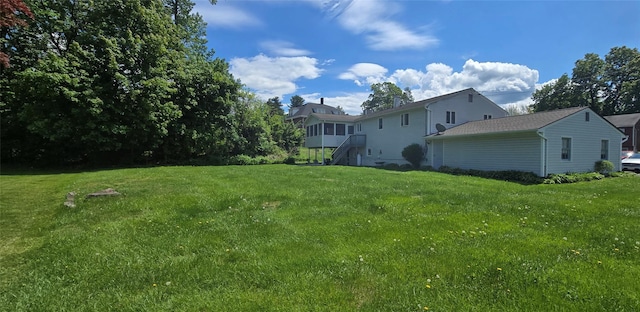 view of grassy yard