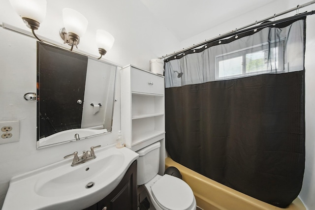 5404 State Route 55, Liberty, NY 12754 - full bathroom featuring vanity, shower / bath combination with curtain, and toilet
