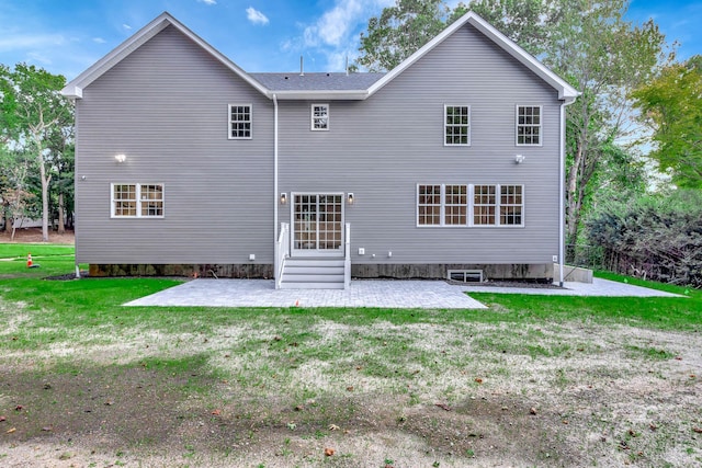 223 Townline Rd, Commack, NY 11725 - rear view of house with a patio area and a lawn