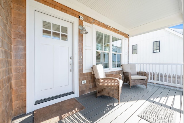 property entrance with a porch